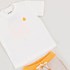 Conjunto Infantil Masculino T-Shirt Silk Costas + Bermuda Moletinho LARANJA NEON FLUOR