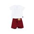Conjunto Masculino Infantil / Baby Camiseta + Bermuda Em Malha Pa E Sarja Com Lycra - Um Mais Um Vinho