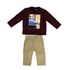 Conjunto Masculino Infantil / Baby Camiseta + Calça Em Malha Stone E Sarja Com Lycra - Um Mais Um Caqui
