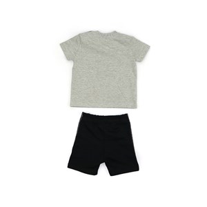 Conjunto Masculino Infantil / Baby T-Shirt Em Meia Malha Com Estampa Frontal + Bermuda Em Moletom Se
