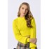 Cropped teen feminino em tricô gola alta Amarelo Flúor