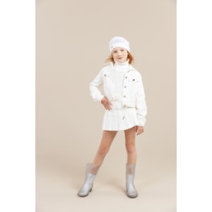 JAQUETA DE SARJA TINTURADA COM ELÁSTICO NOS PUNHOS OFF WHITE