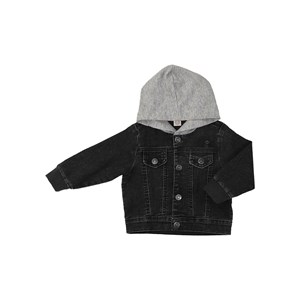 Jaqueta infantil/ baby masculina jeans com capus Preto