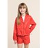 Jaqueta infantil feminina de nylon com capuz Vermelho Tamanho 4