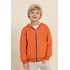 Jaqueta infantil masculina de moletom com detalhe de viés colorido Laranja Tamanho 2