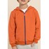 Jaqueta infantil masculina de moletom com detalhe de viés colorido Laranja