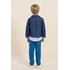 Jaqueta infantil masculina jeans com botões de metal Azul Jeans