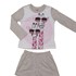 Pijama infantil feminino blusa com girafinhas de óculos frontal + short com elástico MESCLA CLARO