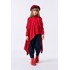 Poncho infantil feminino em tricô Vermelho Tamanho 4