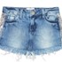 Saia Infantil / Teen Em Jeans Com Detalhe Lateral Em Malha Paete  - Two In Prata