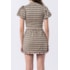 Saia-short teen em malha jacquard pied poule Bege Claro