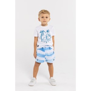 Short Água Infantil Baby Masculino Estampado Sem Cueca Azul Claro