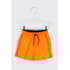 Short infantil masculino dágua sem cueca Laranja Neon Flúor Tamanho G