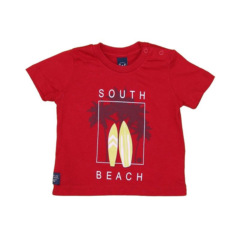 T-Shirt Baby Menino Estampa Frontal Vermelho