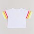 T-Shirt Cropped Feminina Teen Com Bordado Frontal " GAME OVER " Branco
