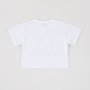 T-Shirt Cropped Feminina Teen Estampa Frontal " BE COOL" Branco