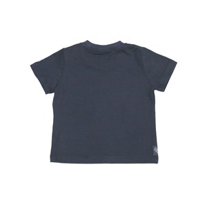 T-Shirt Infantil / Baby Em Meia Malha Penteada Com Detalhe No Bolso Em Xadrez - Um Mais Um Marinho