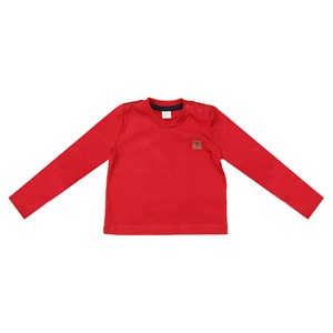 T-shirt infantil / baby masculina algodão 100% sustentável manga longa Vermelho