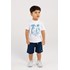 T-Shirt Infantil Baby Masculina 'Animais' Efeito Giz De Cera Branco Tamanho P