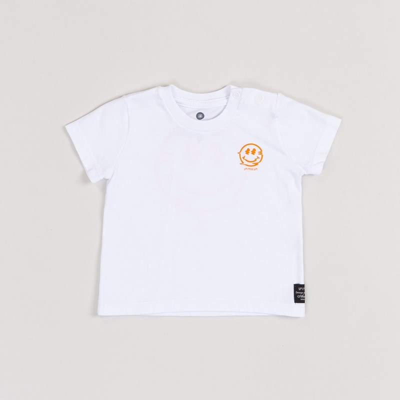 T-Shirt Infantil Baby Masculina Estampa 'CARINHA' Branco
