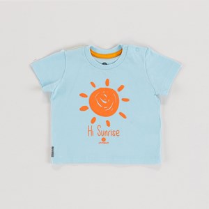 T-Shirt Infantil Baby Masculina 'Hi Sunrise' Azul Claro