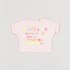 T-Shirt Infantil Feminina Estampa Frente E Costas Rosa Claro Tamanho 2