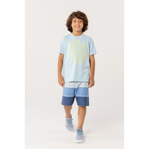 T-Shirt Infantil Masculina Azul Claro