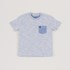 T-Shirt Infantil Masculina Com Bolso AZUL MEDIO Tamanho 1