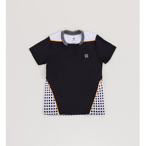 T-Shirt Infantil Masculina Com Recortes Preto