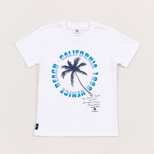 T-Shirt Infantil Masculina Estampa CALIFÓRNIA Branco