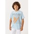 T-Shirt Infantil Masculina Estampa Frontal Azul Claro Tamanho 4