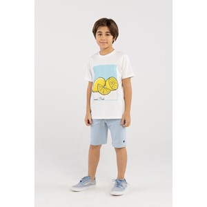 T-Shirt Infantil Masculina Estampa Limão OFF WHITE