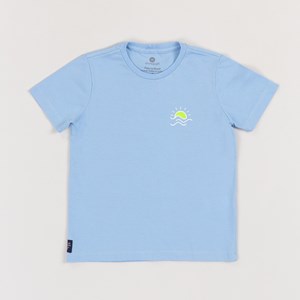T-Shirt Infantil Masculina Estampa Nas Costas SUNSET AZUL MEDIO