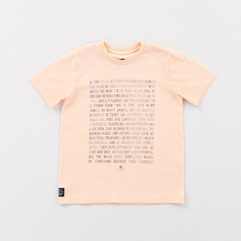 T-Shirt Infantil Masculina Estampa Texto PESSEGO