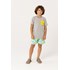 T-Shirt Infantil Masculina Malha Listrada Preto Tamanho 4