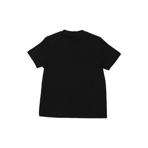 T-shirt infantil masculina manga curta com estampa de frase Preto