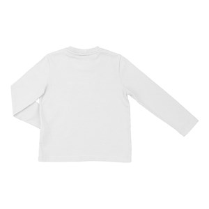 T-shirt infantil masculina manga longa básica meia malha Branco