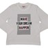 T-shirt infantil masculina manga longa estampa frontal "MAKE YUOR DREAM HAPPEN" CRU