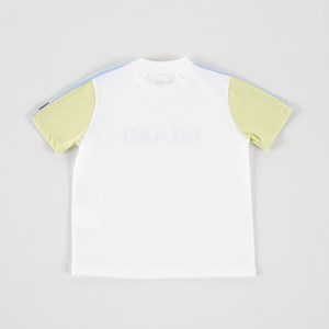 T-Shirt Infantil Masculina MIAMI Com Recortes OFF WHITE