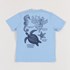 T-Shirt Infantil Masculina Silk Nas Costas Fundo Do Mar Azul Claro