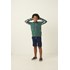 T-shirt infantil masculino em malha com capuz e recortes laterais manga longa VERDE Tamanho 8