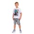 T-Shirt Sustentável Masculina Infantil Estampada Branco