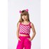 Top infantil feminino em tricô jacquard Pink