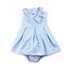 Vestido / Calcinha Infantil / Baby Em Jacquard Com Forro De Organza Engomada - 1+1 Azul Claro