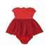 Vestido Infantil / Baby Em Neoprene Importado Com Malha Paetê - Um Mais Um Vermelho
