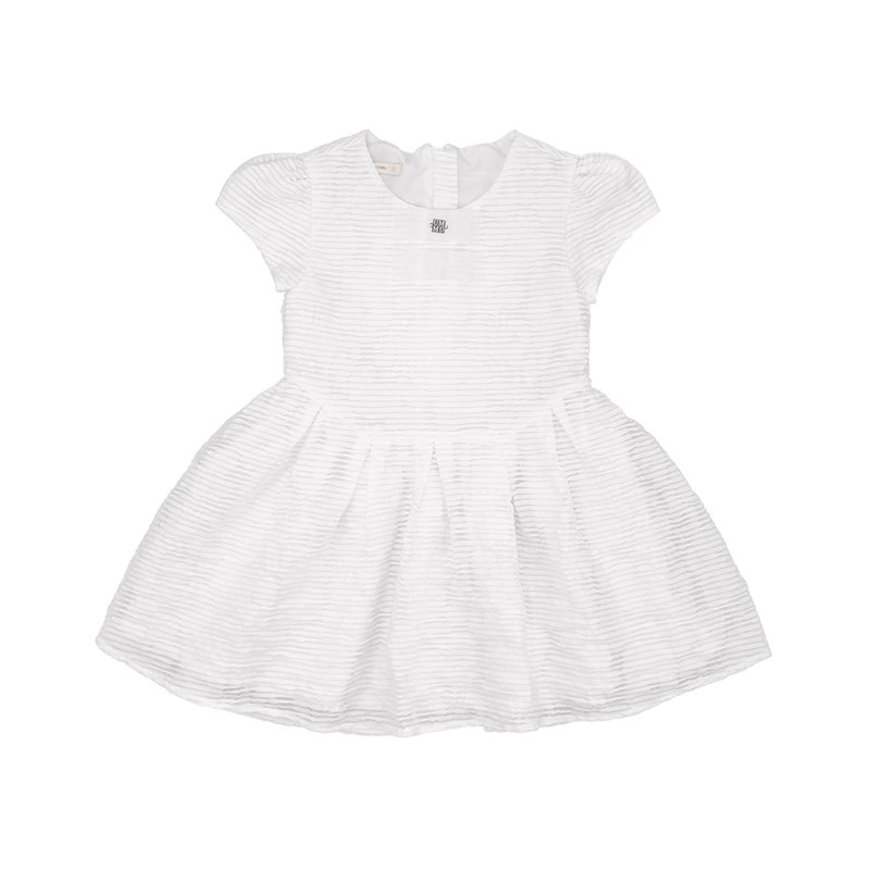 Vestido Infantil / Baby Em Organza Engomada - Um Mais Um Branco
