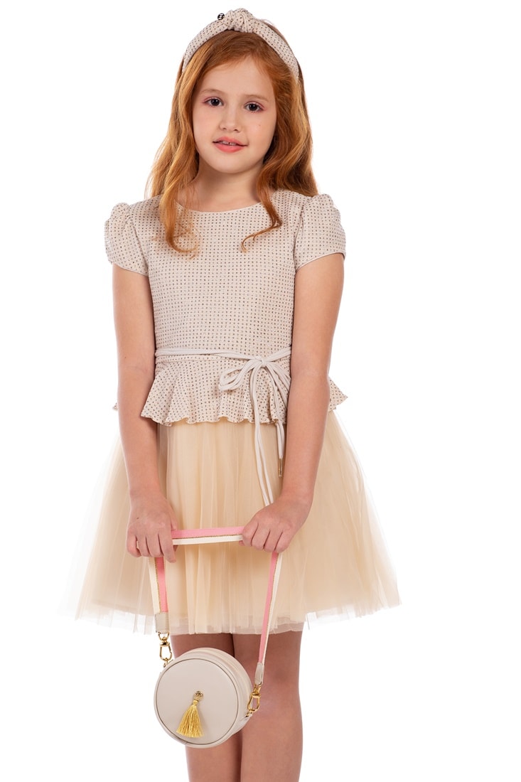 Vestido best sale bege infantil