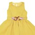 Vestido Infantil Decote E Cava Nas Costas Com Cindo De Cordão Amarelo Canario
