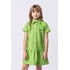 Vestido infantil em couro ecológico Verde Médio Tamanho 14