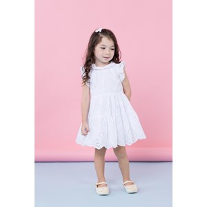 Vestido infantil em laise Branco